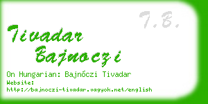 tivadar bajnoczi business card