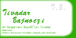 tivadar bajnoczi business card